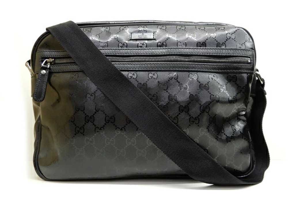 Gucci GG Imprime Shoulder Bag Calfskin Black